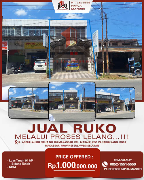 Ruko 2 Lantai Dalam Kota Makassar