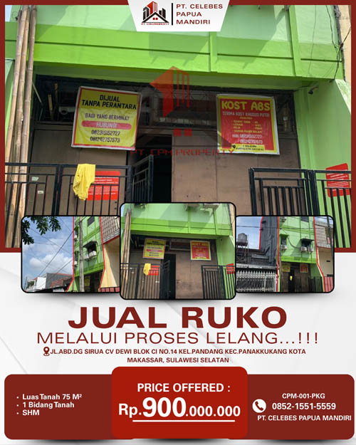 Ruko 2 Lantai Dalam Kota Makassar