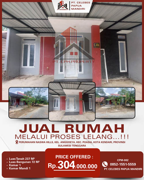 Rumah 2 Lantai Kota Kendari, Sulawesi Selatan