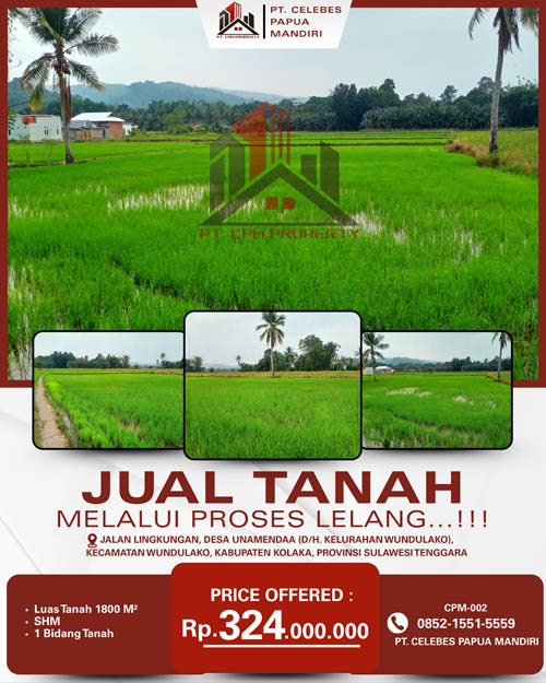 Tanah di Kolaka, Sulawesi Tenggara di Kabupaten Kolaka
