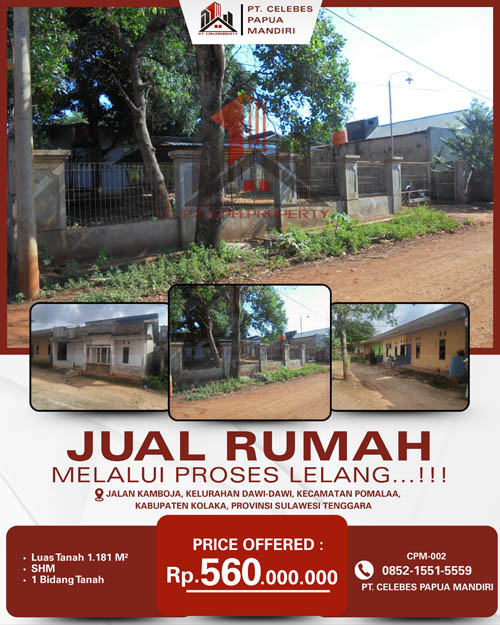 Rumah di Kab. Kolaka, Sulawesi Tenggara di Kabupaten Kolaka