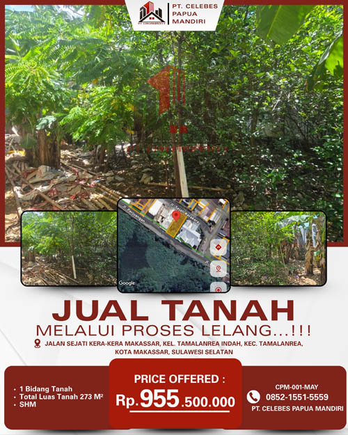 Tanah di Kota Makassar, Sulawesi Selatan