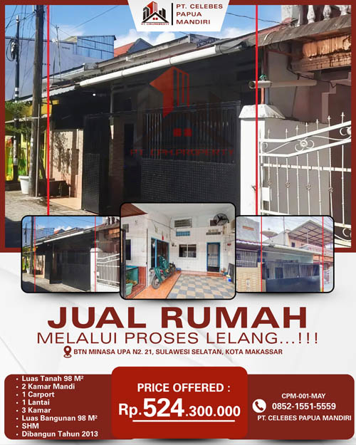 Rumah di Kota Makassar, Sulawesi Selatan di Kota Makassar