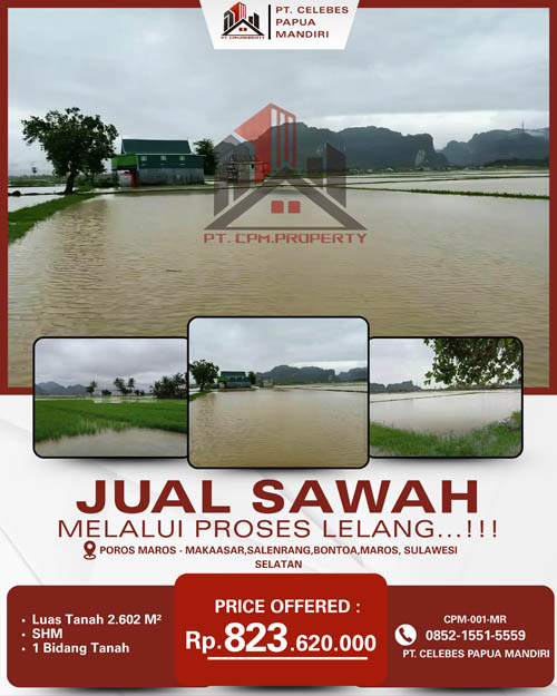 Sawah di Kab. Maros, Sulawesi Selatan