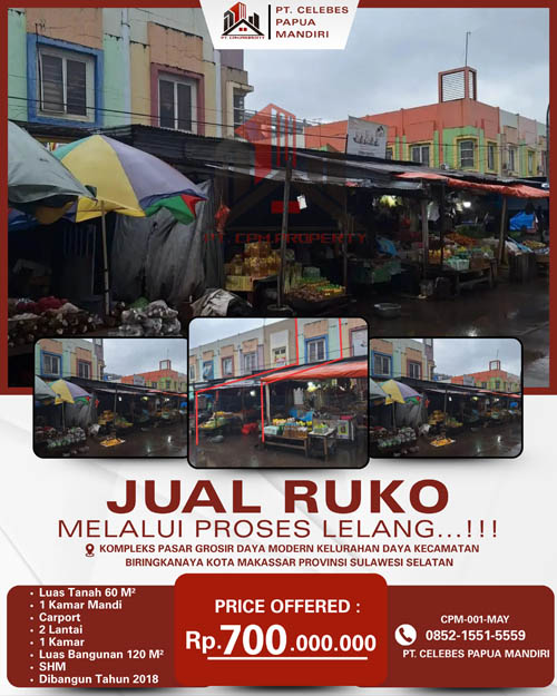 Ruko 2 Lantai di Kota Makassar, Sulawesi Selatan di Kota Makassar