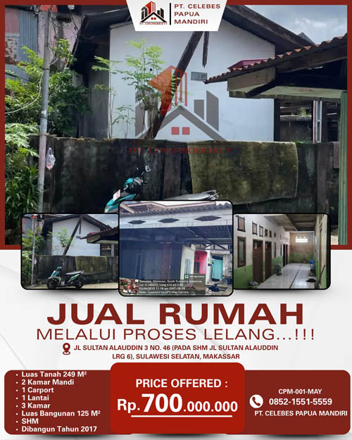 Rumah di Kota Makassar, Sulawesi Selatan di Kota Makassar